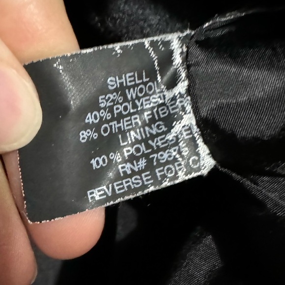 Michael Kors Dark Charcoal Gray Wool Blend Classic Winter Pea Coat Size Medium - Picture 4 of 5